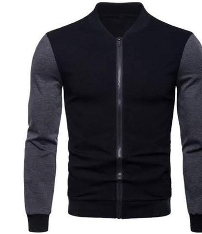 Men's Polyester Plain Jacket - 1 Pc in Black or Grey - Junaid.B