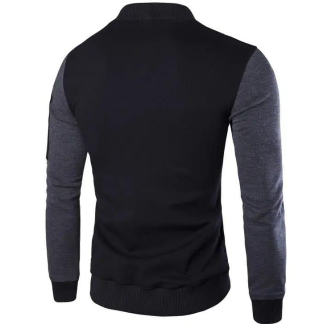 Men's Polyester Plain Jacket - 1 Pc in Black or Grey - Junaid.B