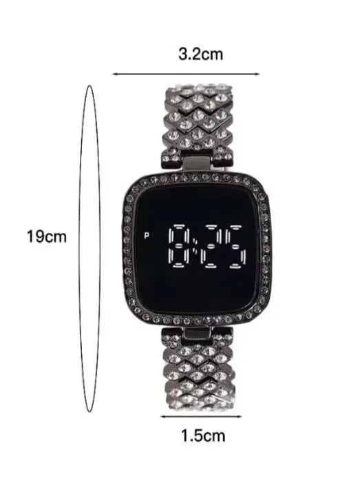 Chic Women's Digital Display Watch with Elegant Bracelet Strap - 1 Pc - Junaid.B