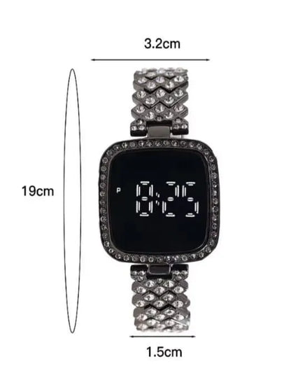 Chic Women's Digital Display Watch with Elegant Bracelet Strap - 1 Pc - Junaid.B