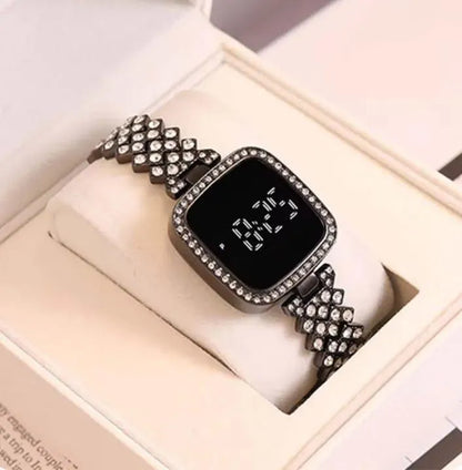 Chic Women's Digital Display Watch with Elegant Bracelet Strap - 1 Pc - Junaid.B