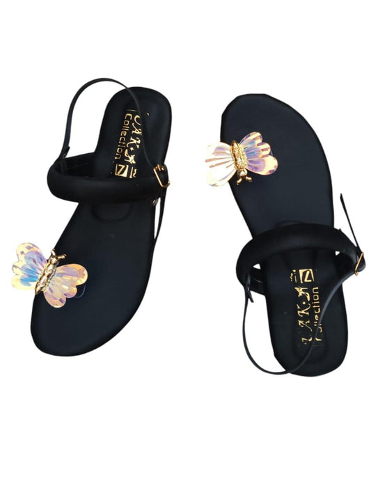 Stylish Women's Fancy Fabric Kolhapuri Chappal - 1 Pcs in Black - Junaid.B