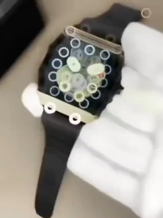 Richard Black Belt Skeleton Watch